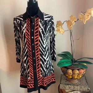EVA VARRO  I  Zebra Print Collared Tunic